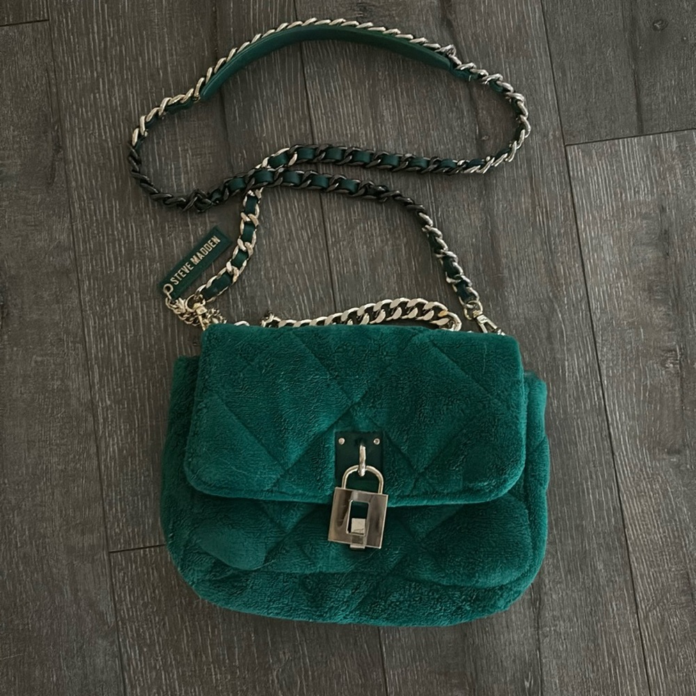 Steve Madden green Terry cloth purse
